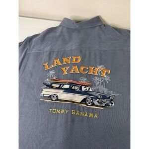 Mens Tommy Bahama Land Yacht Station Wagon Button Up Silk Shirt Size Large Beach
